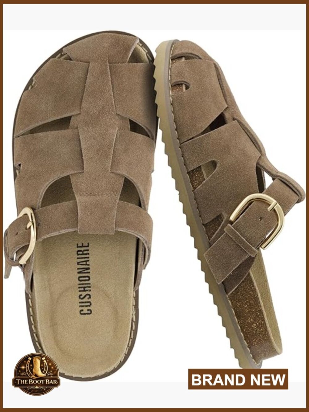 Suede Fisherman Sandals Slip On Clogs with Arch Support Memory Foam